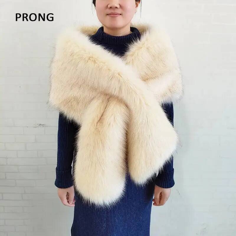 女性フェイクファーショールラップ冬豪華なウェディングケープブ - Shawl Wrap Winter のレビューと価格