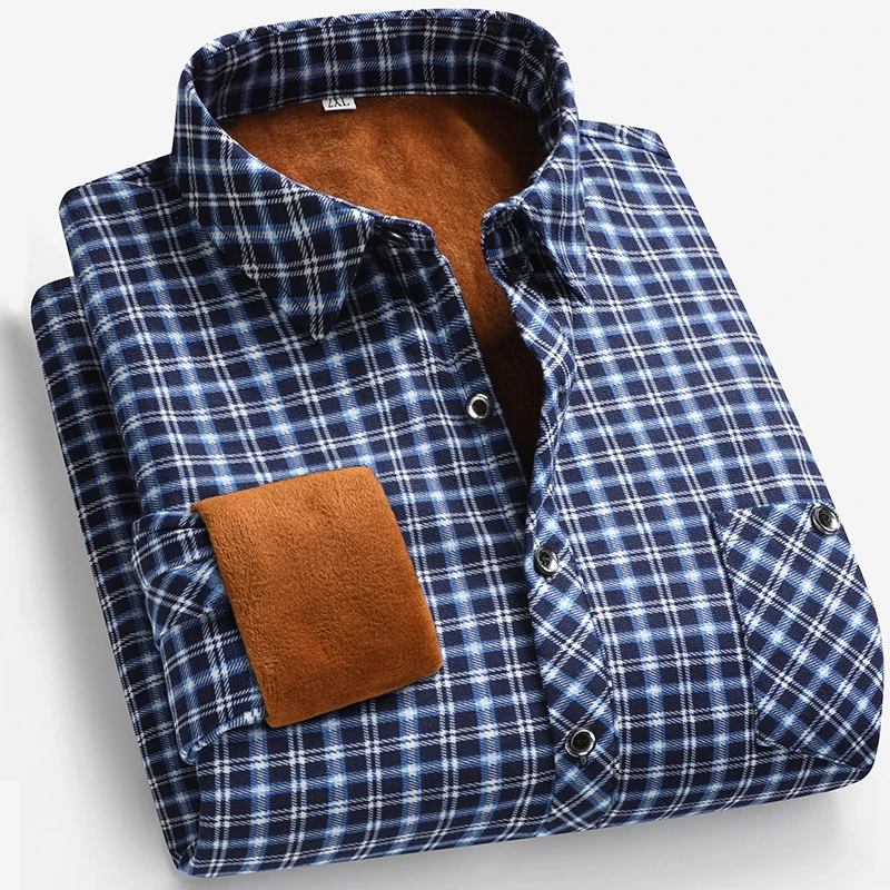 2026 秋冬メンズフリース裏地長袖シャツビジネスカジュアル - Flannel Shirt Lined のレビューと価格