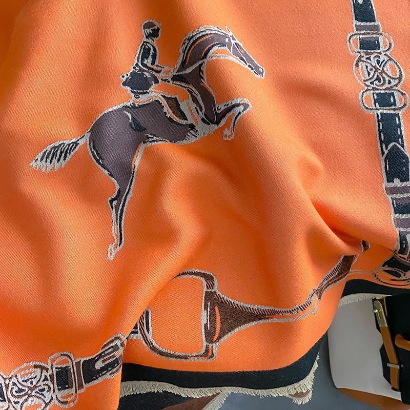 レトロライダー馬模造カシミヤスカーフユニセックス両面厚みのあ - Wool Scarf Men のレビューと価格