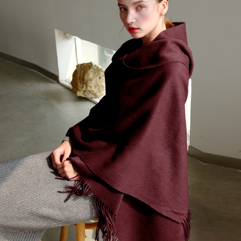 ウール冬のスカーフの女性のファッションショール大人の固体スカ - Shawl Wrap Winter のレビューと価格