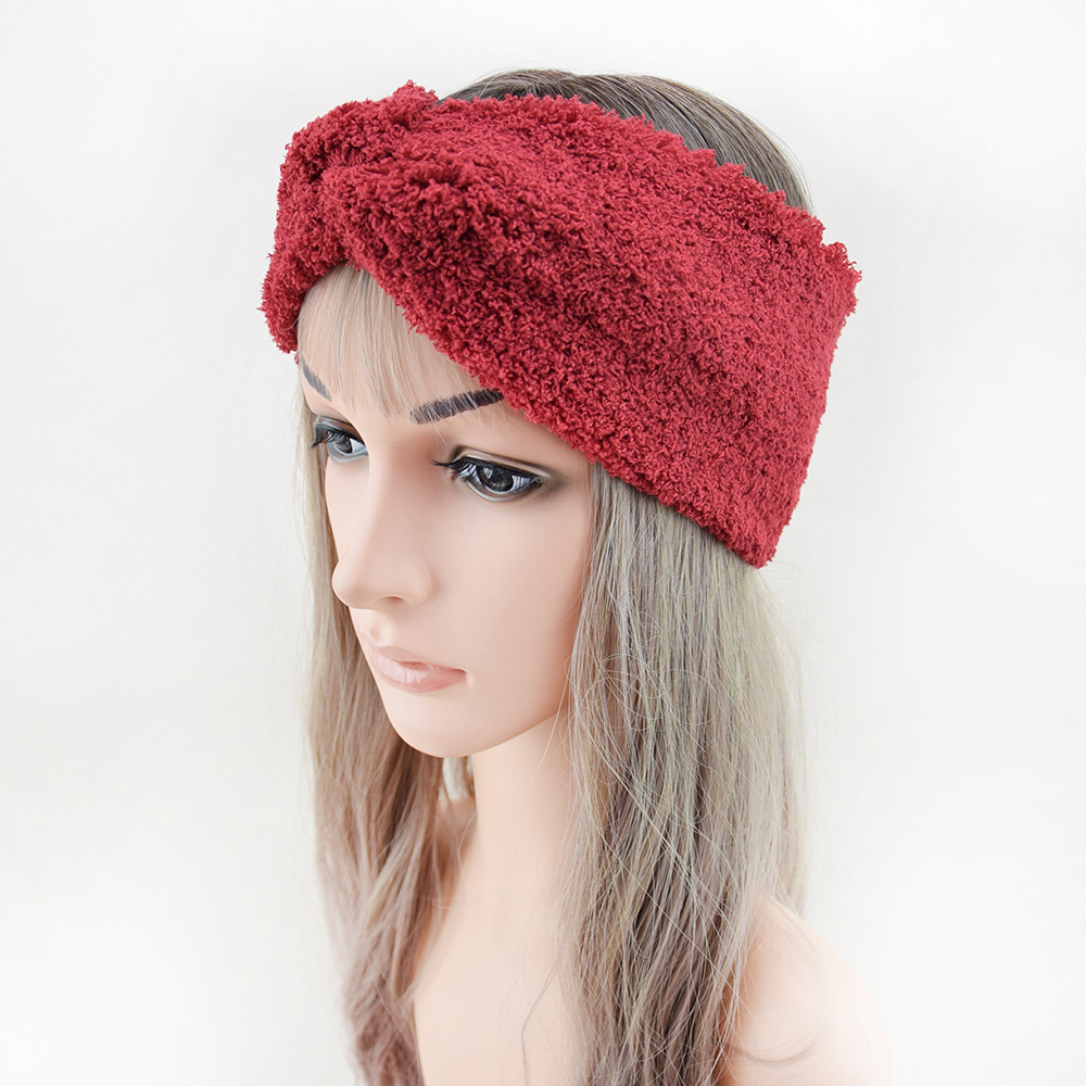 新しいフリースクロスワイドヘッドバンド女性女の子秋冬ソフトヘ - Winter Headband Fleece のレビューと価格
