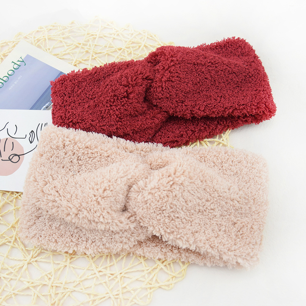 新しいフリースクロスワイドヘッドバンド女性女の子秋冬ソフトヘ - Winter Headband Fleece のレビューと価格