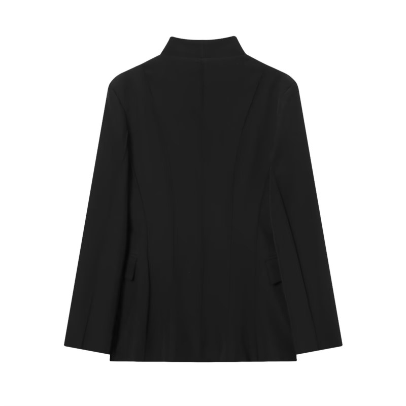 秋の女性用シンプルブレザー、Vネック長袖、カジュアルポケット - Down Jacket Packable のレビューと価格