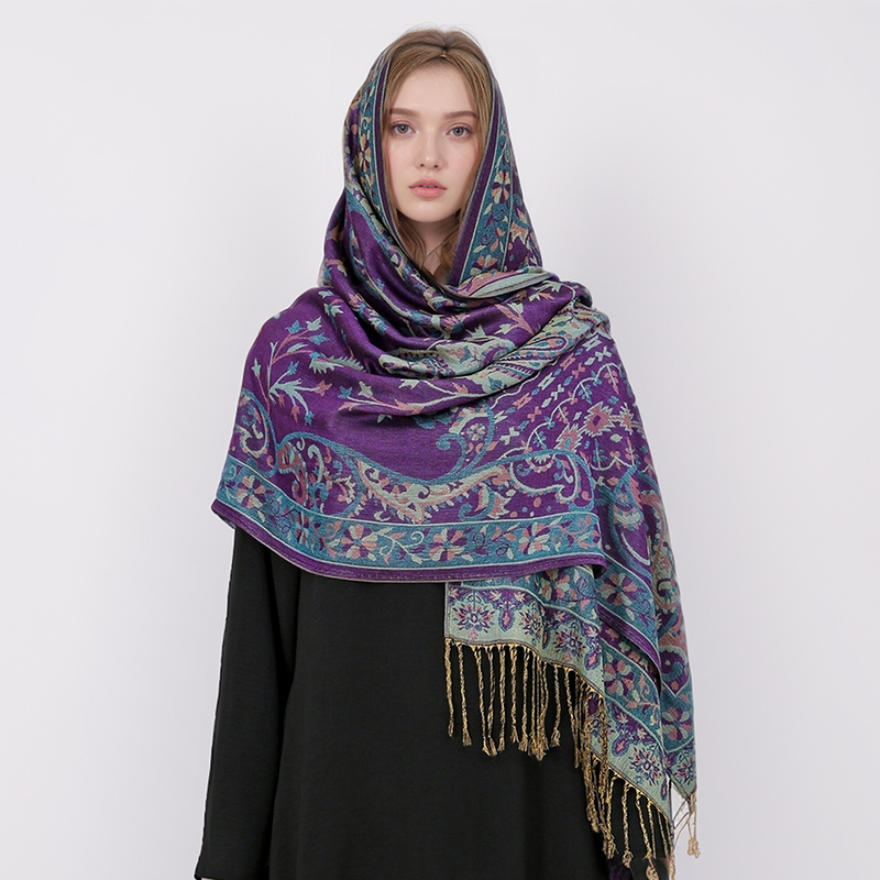 エスニックスタイル屋外女性レトロジャカードスカーフ厚いカシミ - Cashmere Pashmina Wrap のレビューと価格