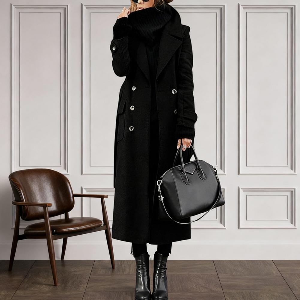 女性用コート ベルト付きダブルブレストトレンチコート クラシ - Wool Coat Peacoat のレビューと価格
