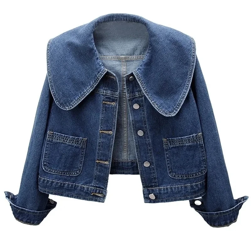 女性用長袖デニムジャケット,カジュアルなショートコート,アウ - Down Jacket Packable のレビューと価格