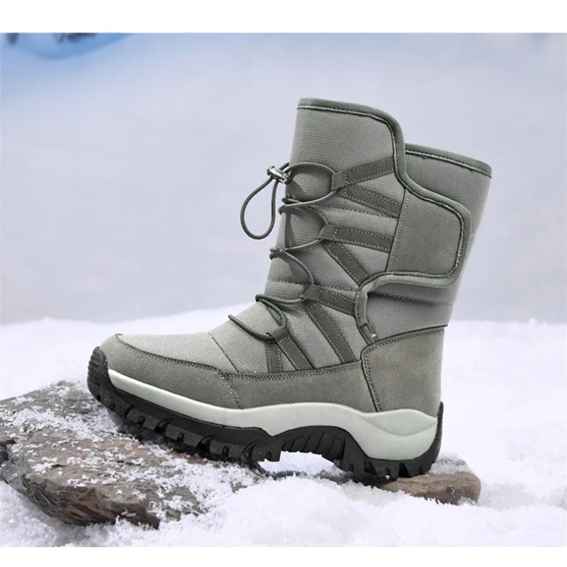メンズ暖かいプラッシュカップルスノーブーツ、屋外滑り止めハイ - Waterproof Winter Boot のレビューと価格