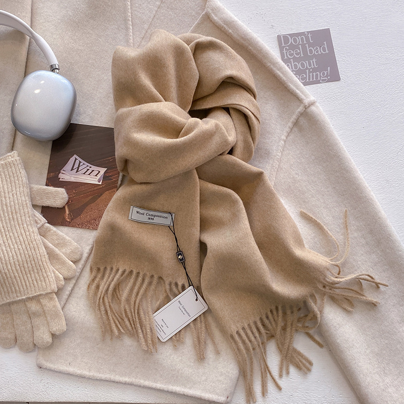 2024 冬のウールスカーフ女性のためのロング暖かいカシミヤ - Cashmere Pashmina Wrap のレビューと価格
