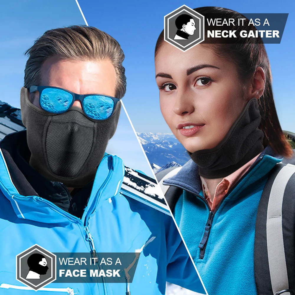 冬のネックウォーマーイヤーカバー寒い天候のフェイスマスクスキ - Fleece Ear Warmer Band のレビューと価格
