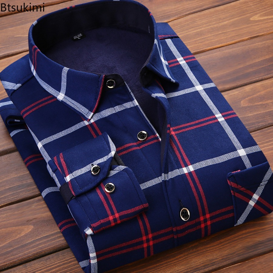 フランネルメンズシャツ 2026 秋冬 男性用 長袖 チェッ - Flannel Shirt Lined のレビューと価格