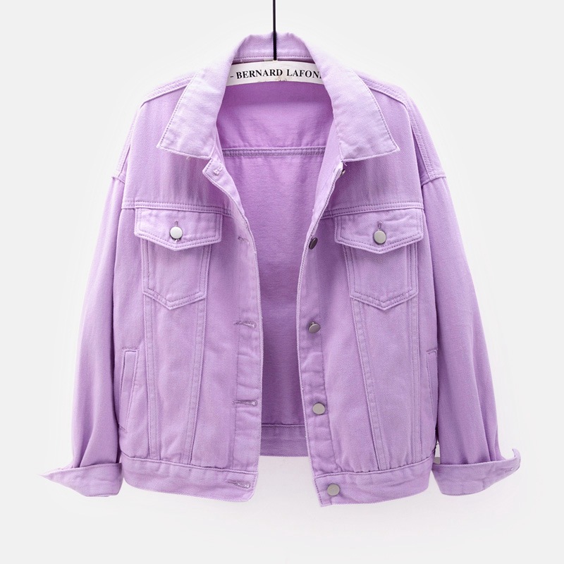 女性のための無地のデニムコート,春と秋の服,ルーズフィット, - Down Jacket Packable のレビューと価格