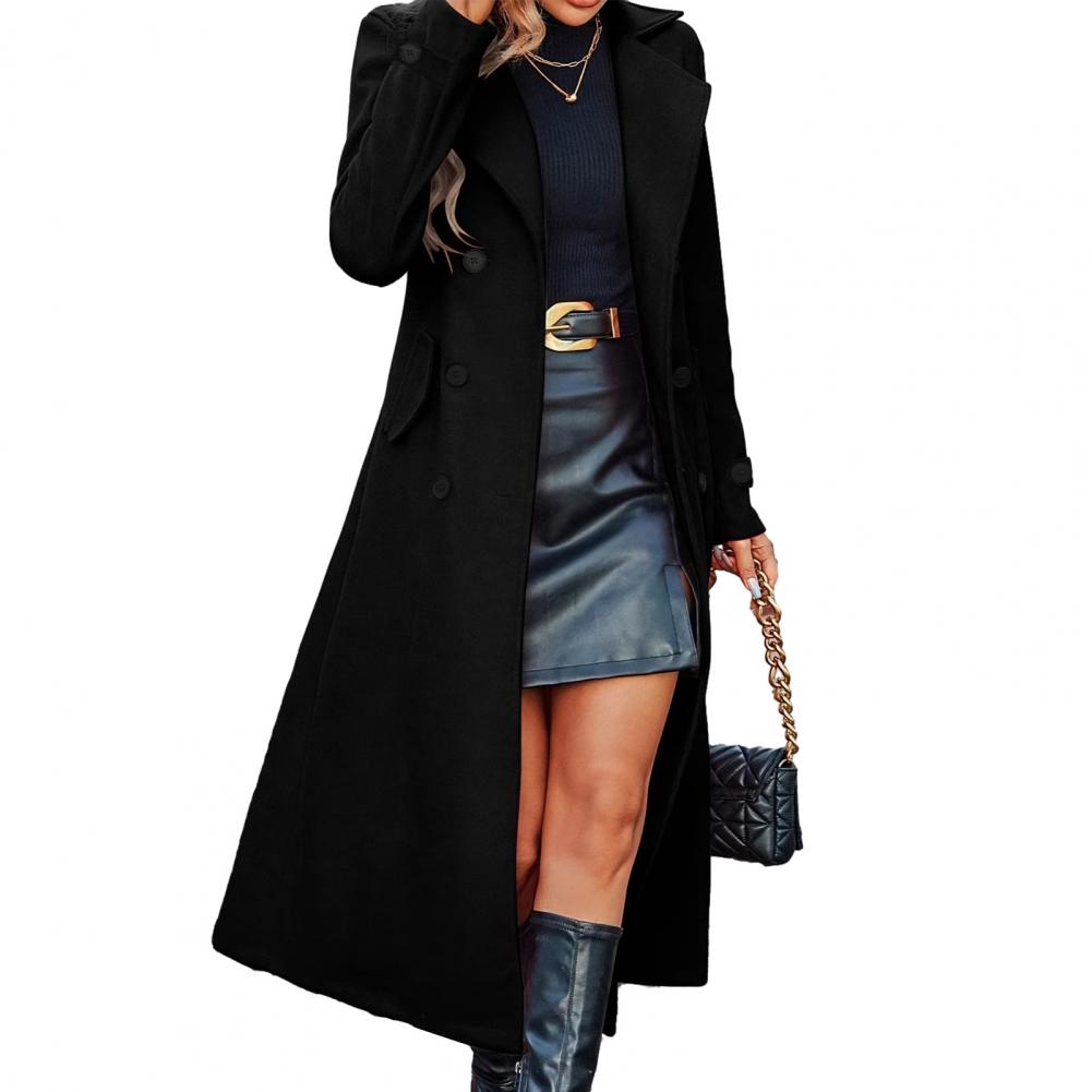 秋のコート レディース ロングウールコート ダブルブレスト  - Wool Coat Peacoat のレビューと価格