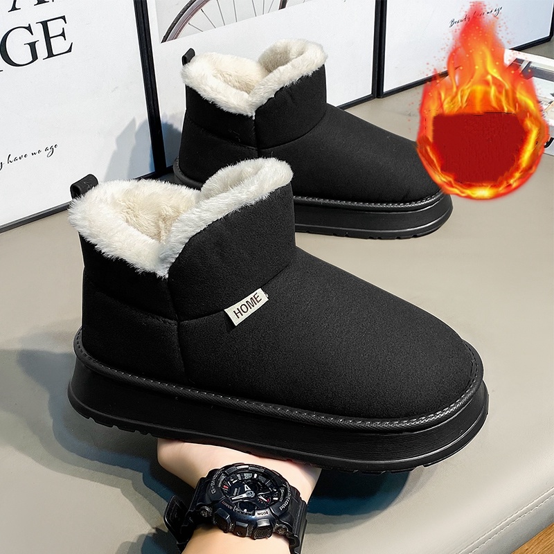 人気の秋冬用裏起毛暖かいカップルスタイルのスノーブーツと綿靴 - Waterproof Winter Boot のレビューと価格