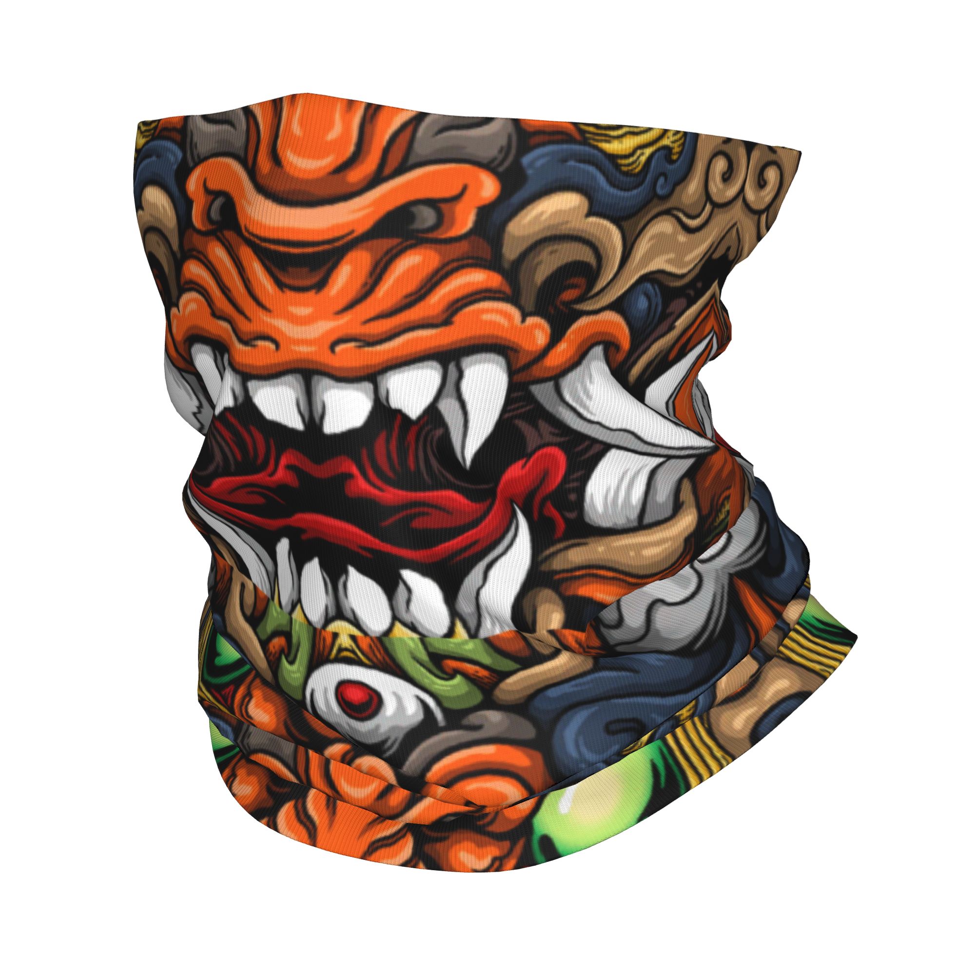 カスタム侍鬼鬼冬用ヘッドバンドネックウォーマー男女兼用ハイキ - Neck Gaiter Fleece のレビューと価格