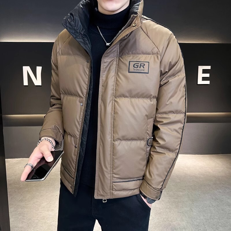 男性用の白いダックダウンジャケット,文字がプリントされた豪華 - Down Jacket Packable のレビューと価格