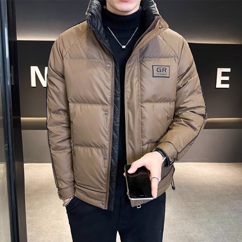 男性用の白いダックダウンジャケット,文字がプリントされた豪華 - Down Jacket Packable のレビューと価格