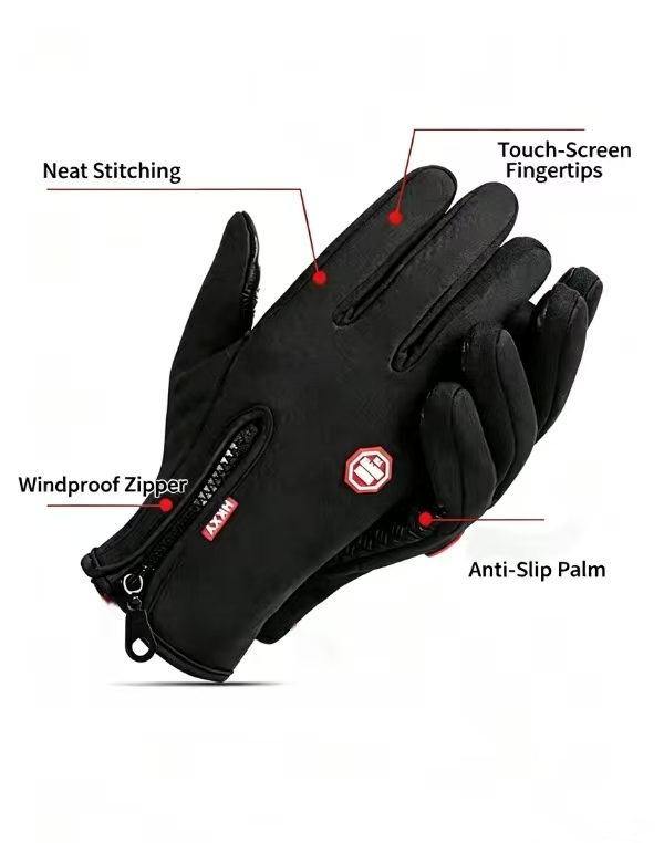 タッチスクリーン対応防風スポーツグローブ、滑り止めシリコンパ - Touch Screen Gloves のレビューと価格