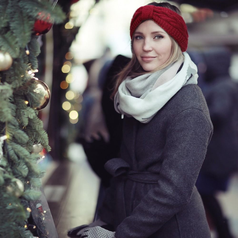 冬ニット女性ヘッドバンド厚いフリース裏地かぎ針編みターバンツ - Winter Headband Fleece のレビューと価格